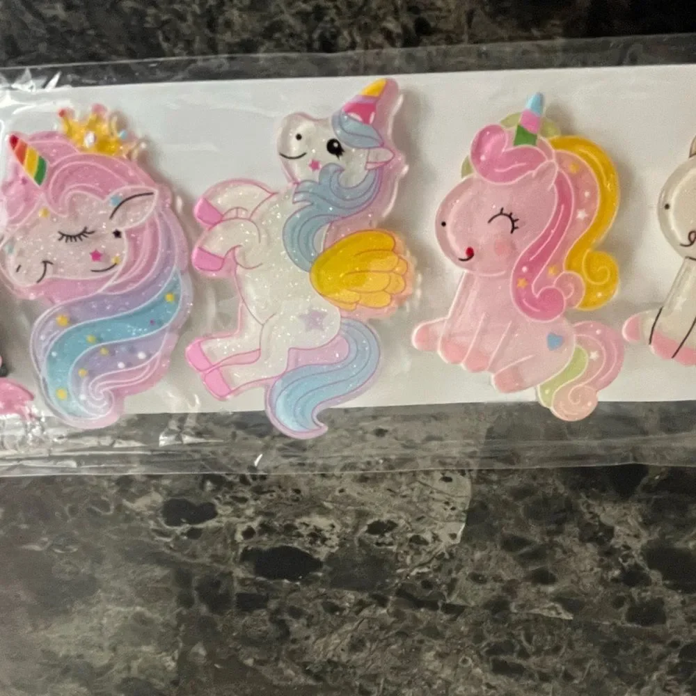 10PCS Baby Toddler Girls Hair Accessories Unicorns Colorful Patterns Hair Clips